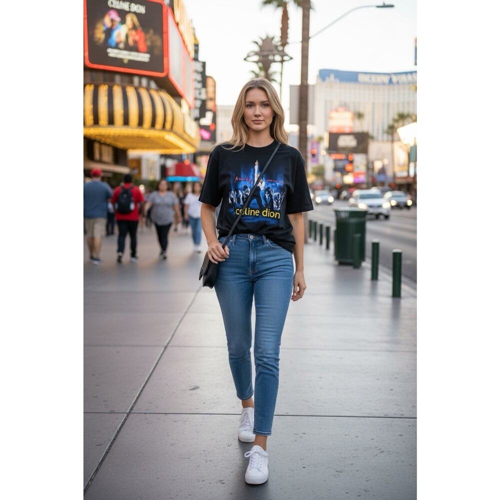 NWT Vintage Celine Dion A New Day Live In Las Vegas Band Black 3xL T Shirt